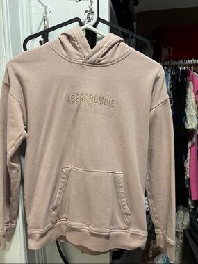 abercrombie kids beige/tan pullover hoodie